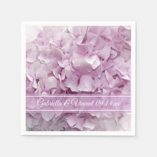 Soft Pink Hydrangea Wedding Servetten (Voorkant)