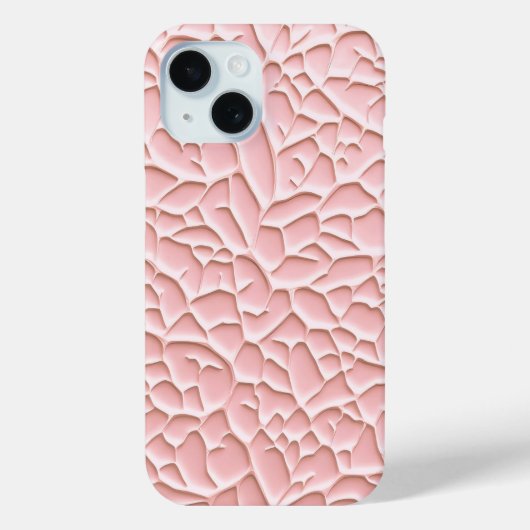 Soft Pink iPhone Case with Textured Relief (Achterkant)
