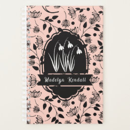 Soft Pink Laurentian Floral Pattern Custom Name Planner