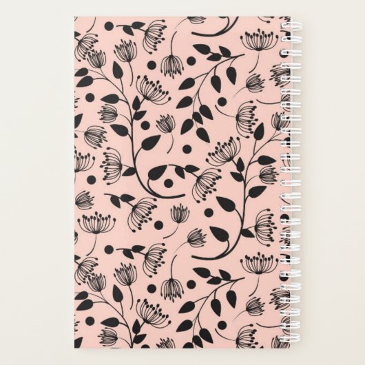 Soft Pink Laurentian Floral Pattern Custom Name Planner (Achterkant)