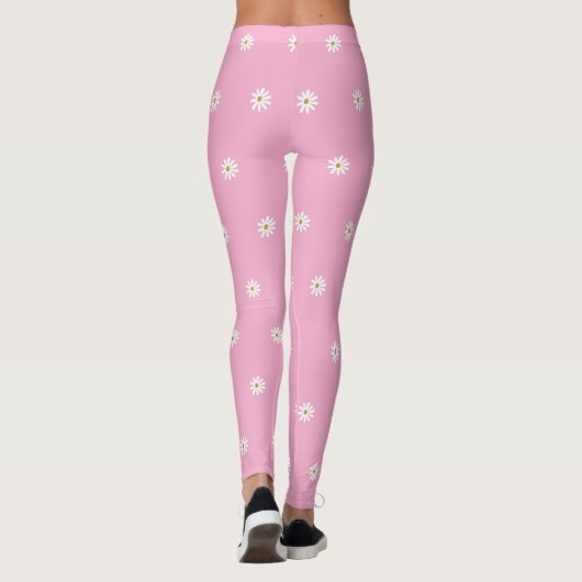 Soft Pink Leggings with Blooming Flower Pattern (Achterkant)