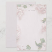 Soft Pink Lilac Personalized Feminine Briefpapier (Voorkant / Achterkant)