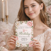 Soft Pink Magnolia and Peony 18th Birthday  Kaart