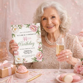 Soft Pink Magnolia and Peony 99th Birthday  Kaart