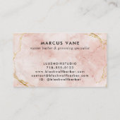 Soft Pink Marble Custom Make-up Artist Kaart Visitekaartje (Achterkant)