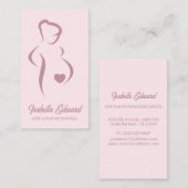 Soft Pink Maternity Doula Identity Illustration Visitekaartje (Voorkant / Achterkant)