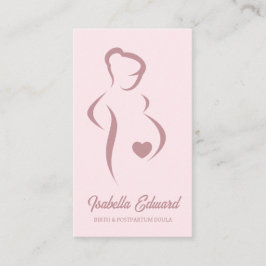 Soft Pink Maternity Doula Identity Illustration Visitekaartje