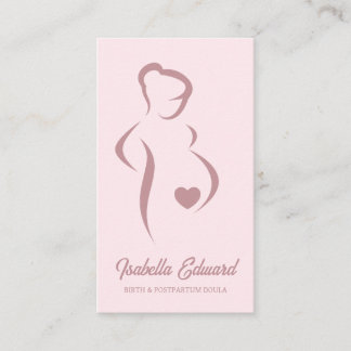 Soft Pink Maternity Doula Identity Illustration Visitekaartje