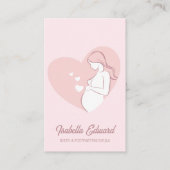 Soft Pink Maternity Doula Identity Illustration Visitekaartje (Voorkant)