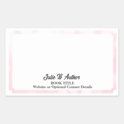 Soft Pink Minimalist Custom Auteur Bookplate Rechthoekige Sticker (Voorkant)