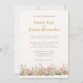 Soft Pink Minimalist Floral Wedding Invitation Kaart (Voorkant)