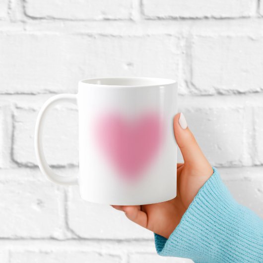 Soft Pink Minimalist Heart Coffee Mug Koffiemok