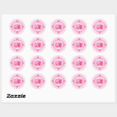 Soft Pink Ornament Holiday Collection Ronde Sticker (Vel)