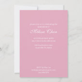 Soft Pink Pastel and Gold Diamond Afstuderen Invit Kaart (Achterkant)