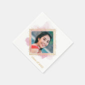 Soft Pink Pastel & Gold Diamond Afstuderen Napkins Servet (Hoek)