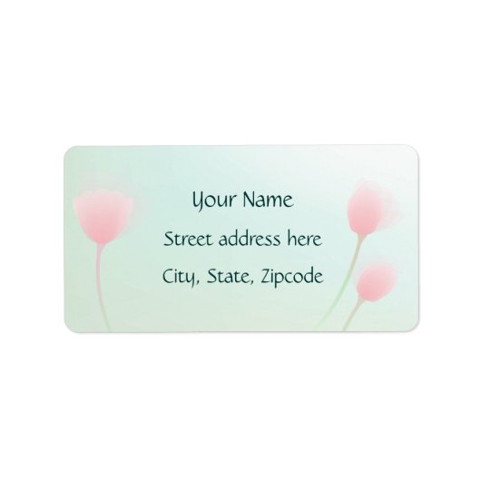 Soft Pink Pastel Tulps Weddenschap Etiket (Voorkant)