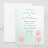 Soft Pink Pastel Tulps Weddenschap Kaart (Voorkant / Achterkant)