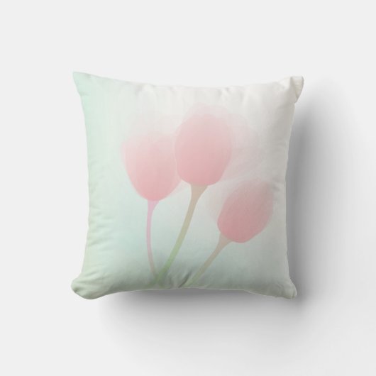 Soft Pink Pastel Tulps Weddenschap Kussen (Voorkant)