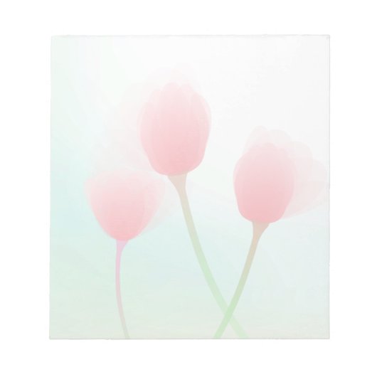 Soft Pink Pastel Tulps Weddenschap Notitieblok (Voorkant)