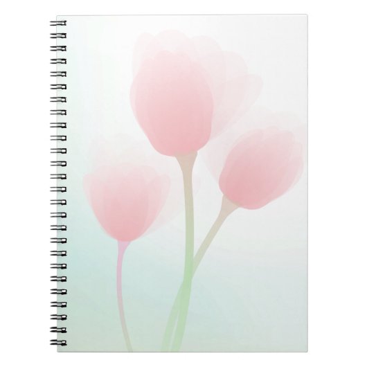 Soft Pink Pastel Tulps Weddenschap Notitieboek (Voorkant)