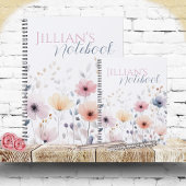 Soft Pink Pastel Watercolor Wildflower Notitieboek