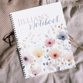 Soft Pink Pastel Watercolor Wildflower Notitieboek