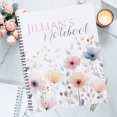 Soft Pink Pastel Watercolor Wildflower Notitieboek