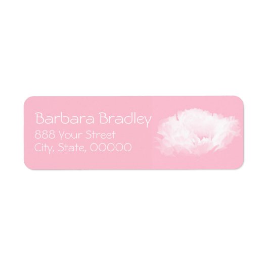 Soft Pink Peony 3 Return Address Labels (Voorkant)