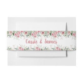 Soft Pink Peony & Eucalyptus Floral Design Wedding Uitnodigingen Wikkel