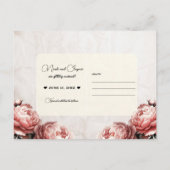 Soft Pink Peony Flowers Save the Date Aankondigingskaart (Achterkant)