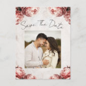 Soft Pink Peony Flowers Save the Date Aankondigingskaart (Voorkant)