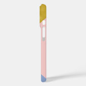 Soft Pink Periwinkle en Faux Gold Monogrammen Case-Mate iPhone Case (Achterkant / Links)