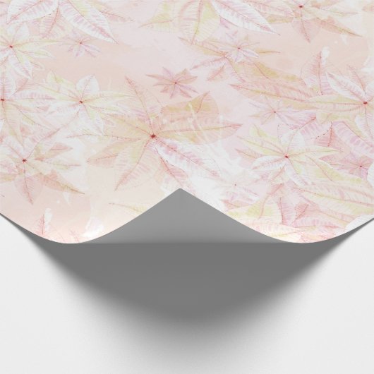 Soft Pink Poinsettias - Christmas Wrapping Paper Cadeaupapier (Hoek)