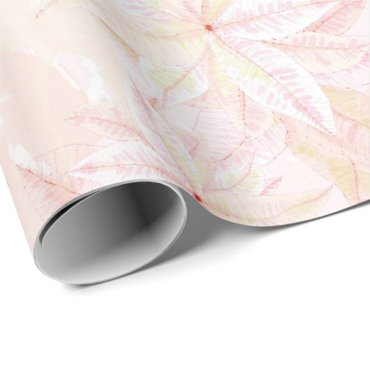 Soft Pink Poinsettias - Christmas Wrapping Paper Cadeaupapier (Rol Hoek)