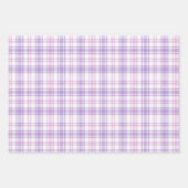 Soft Pink, Purple & White Plaid Inpakpapier Vel (Voorkant 3)
