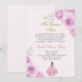 Soft pink Quinceanera Spanish Kaart (Voorkant / Achterkant)