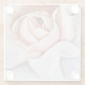 Soft Pink Rose in Waterverf door Jodi Mahaffey Glazen Onderzetter (Achterkant)