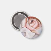 Soft Pink Rose in Waterverf door Jodi Mahaffey Magneet (Voorkant / Achterkant)