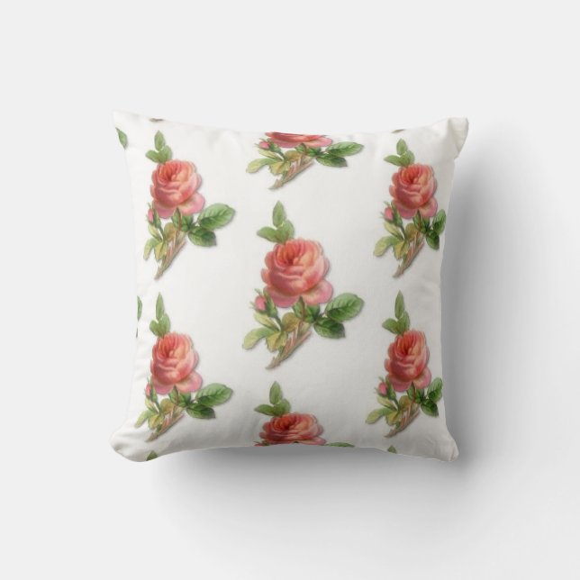 Soft Pink Rose Reversible  Country Kussen (Voorkant)