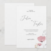 Soft Pink Rose Wedding Invitation Kaart (Voorkant / Achterkant)