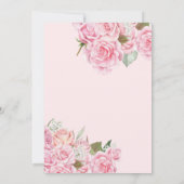 Soft Pink Roses Blush en Gold Floral Quinceañera Kaart (Achterkant)