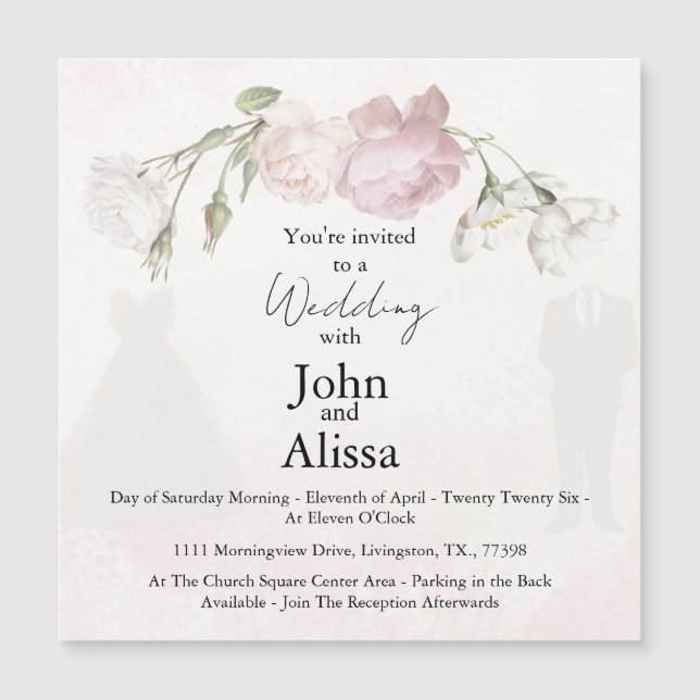 Soft Pink Roses & Bride and Groom Collection (Voorkant)