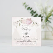 Soft Pink Roses & Bride and Groom Collection Aankondiging (Staand voorkant)