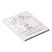 Soft Pink Roses & Bride and Groom Collection Notep Notitieblok (Schuin)