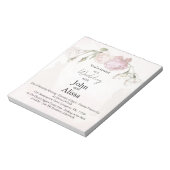 Soft Pink Roses & Bride and Groom Collection Notitieblok (Linkerzijde)