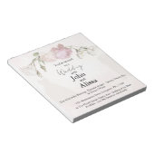 Soft Pink Roses & Bride and Groom Collection Notitieblok (Schuin)