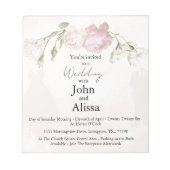 Soft Pink Roses & Bride and Groom Collection Notitieblok (Voorkant)