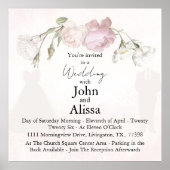 Soft Pink Roses & Bride and Groom Collection Poster (Voorkant)