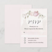 Soft Pink Roses & Bride and Groom Collection RSVP Kaartje (Voorkant / Achterkant)
