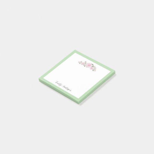 Soft Pink Roses Notes with Name (Schuin)